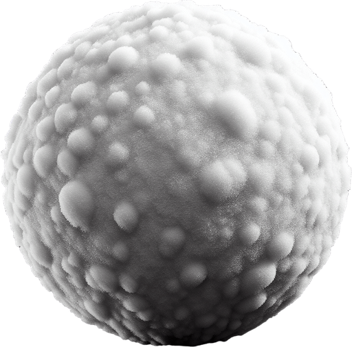 snowball of soft snow Single Game Texture. In-Game asset. 2d. Blank background. High contrast. No shadows.