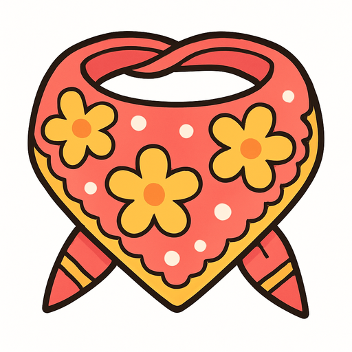 cute design scarf top view..
In-Game asset.  2d.  High contrast.  No shadows