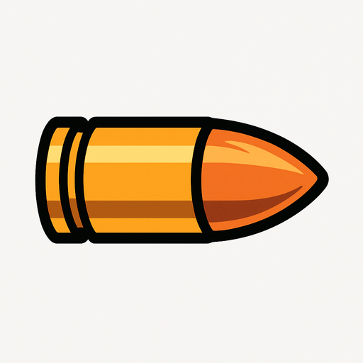 Bullet.
In-Game asset.  2d.  High contrast.  No shadows
