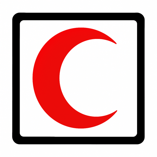 RED CRESCENT ICON.
In-Game asset.  2d.  High contrast.  No shadows