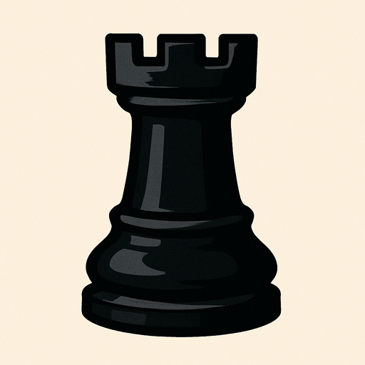 Black rook chess.
In-Game asset.  2d.  High contrast.  No shadows