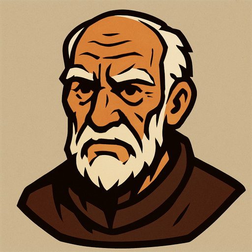 old man.
In-Game asset.  2d.  High contrast.  No shadows