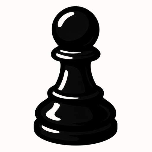 siyah piyon.
In-Game asset.  2d.  High contrast.  No shadows