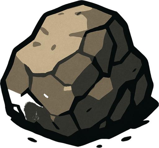 taş parçası.
In-Game asset.  2d.  High contrast.  No shadows