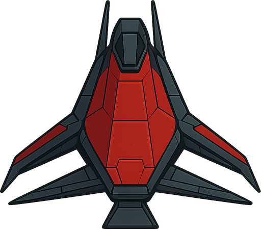 a enemy space ship hunter ship. No background. Transparent background. Blank background. No shadows. 2d. In-Game asset. flat