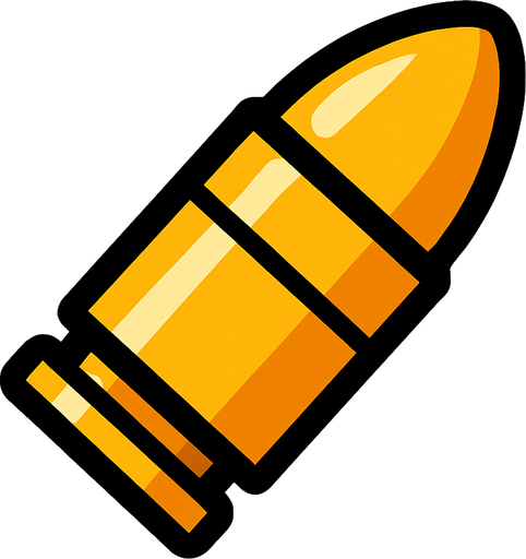 bullet.
In-Game asset.  2d.  High contrast.  No shadows
