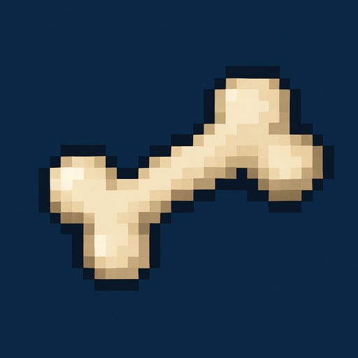 Piksel kemik.
In-Game asset.  2d.  High contrast.  No shadows