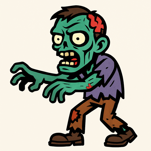 Zombie.
In-Game asset.  2d.  High contrast.  No shadows