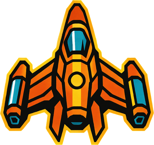 uzay gemisi.
In-Game asset.  2d.  High contrast.  No shadows