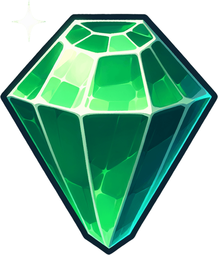 2d emerald phtoto.
Single Game Texture. In-Game asset. 2d. Blank background. High contrast. No shadows.