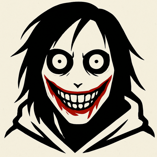 jeff the killer scary  head.
In-Game asset.  2d.  High contrast.  No shadows