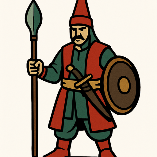 Yaya Piyade savaşçı.
In-Game asset.  2d.  High contrast.  No shadows