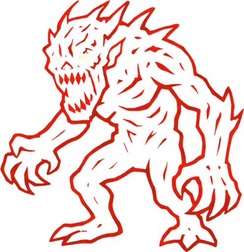 korkunç düşman.
In-Game asset.  2d.  High contrast.  No shadows