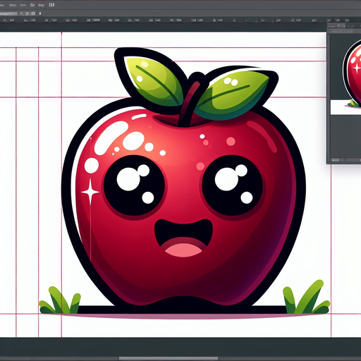 Apple with eye and mouth animation..
Single Game Texture.  In-Game asset.  2d.  Blank background.  High contrast.  No shadows