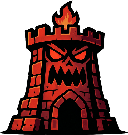 enemyTower.
In-Game asset.  2d.  High contrast.  No shadows