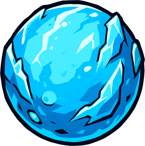 ice ball.
In-Game asset.  2d.  High contrast.  No shadows