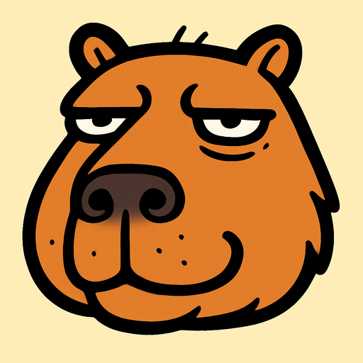 meme capibara face.
In-Game asset.  2d.  High contrast.  No shadows