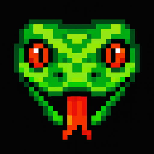 snake head 16x16.
In-Game asset.  2d.  High contrast.  No shadows