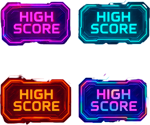 'High Score' buttons. cyberpunk. abstract. Futuer. different colors. HD colors