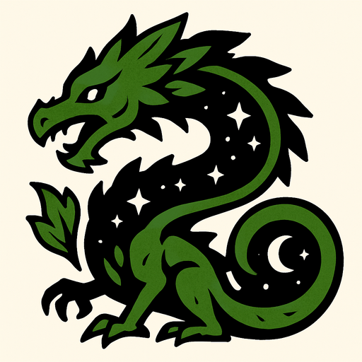 Dragon végétal et du vide.
In-Game asset.  2d.  High contrast.  No shadows