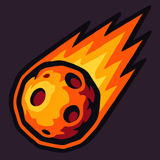 Meteor 2d.
In-Game asset.  2d.  High contrast.  No shadows