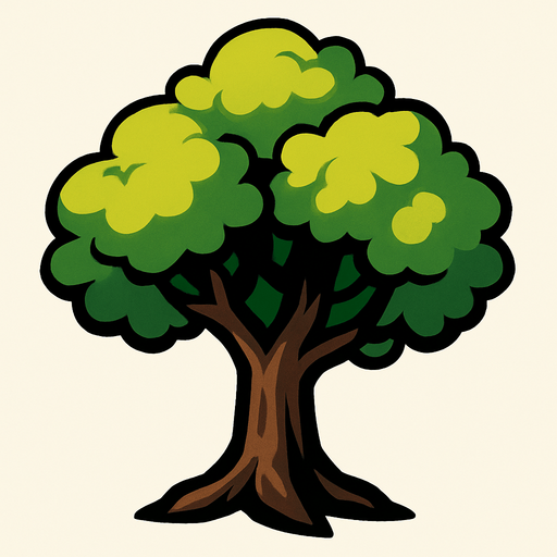 Tree.
In-Game asset.  2d.  High contrast.  No shadows