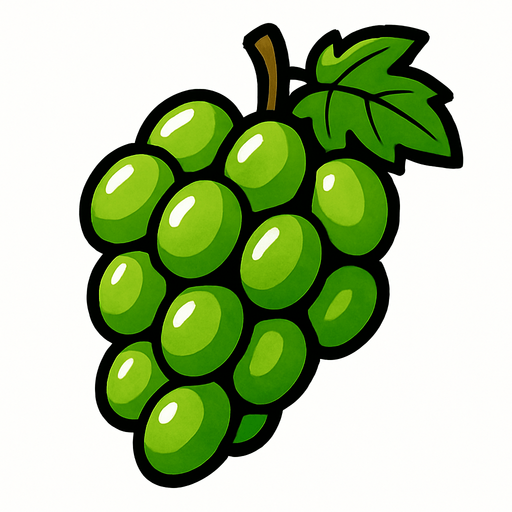 Green grape.
In-Game asset.  2d.  High contrast.  No shadows