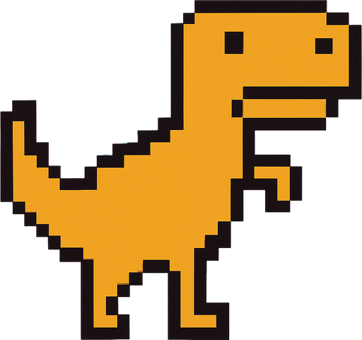 T rex 8bit.
In-Game asset.  2d.  High contrast.  No shadows