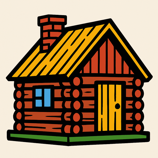 cabin.
In-Game asset.  2d.  High contrast.  No shadows