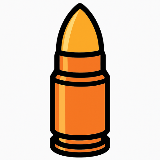 bullet.
In-Game asset.  2d.  High contrast.  No shadows
