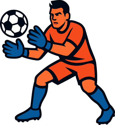 goalkeeper.
In-Game asset.  2d.  High contrast.  No shadows