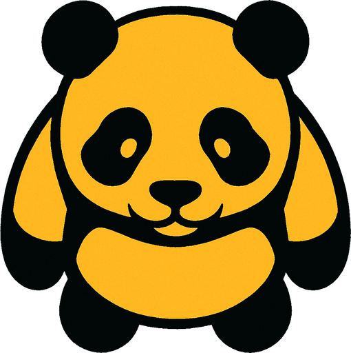 yellow panda top view.
In-Game asset.  2d.  High contrast.  No shadows