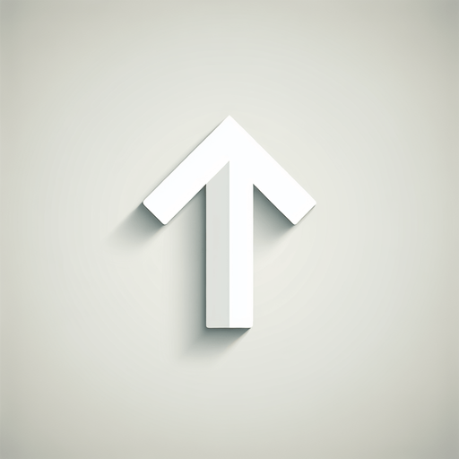 white up arrow.