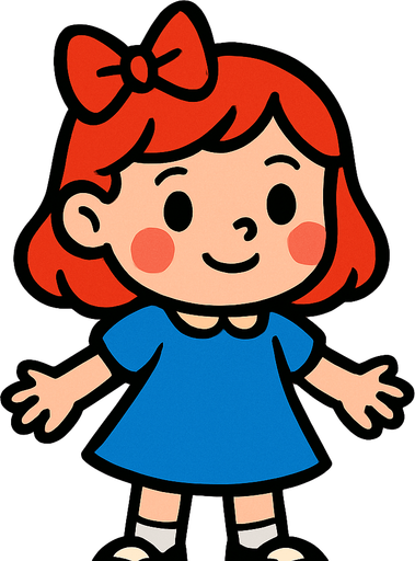 Petite fille nommée charlotte.
In-Game asset.  2d.  High contrast.  No shadows