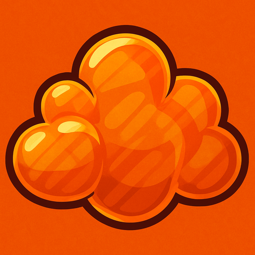 orange transparent cloud.
In-Game asset.  2d.  High contrast.  No shadows