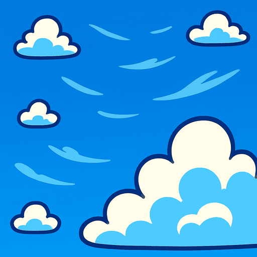 Un cielo azul.
In-Game asset.  2d.  High contrast.  No shadows