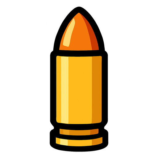 bullet.
In-Game asset.  2d.  High contrast.  No shadows