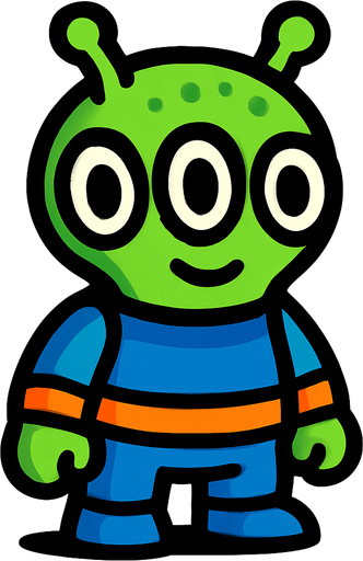 uzaylı.
In-Game asset.  2d.  High contrast.  No shadows