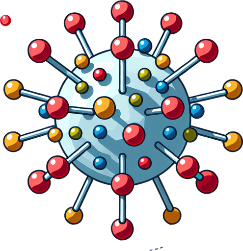 corona virus.
Single Game Texture.  In-Game asset.  2d.  Blank background.  High contrast.  No shadows