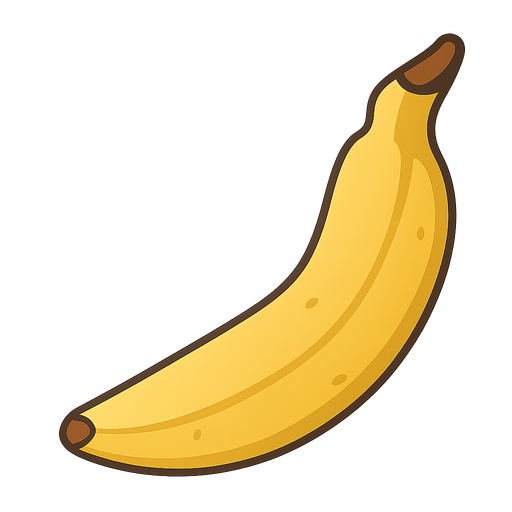 banana. No background. Transparent background. Blank background. No shadows. 2d. In-Game asset. flat