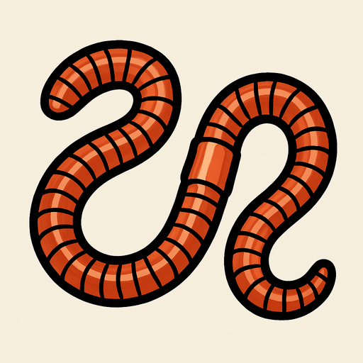 earthworm.
In-Game asset.  2d.  High contrast.  No shadows