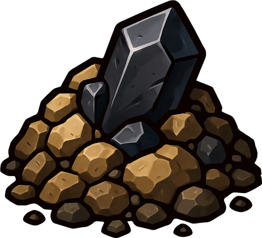 Manganese cevheri - yazısız.
In-Game asset.  2d.  High contrast.  No shadows