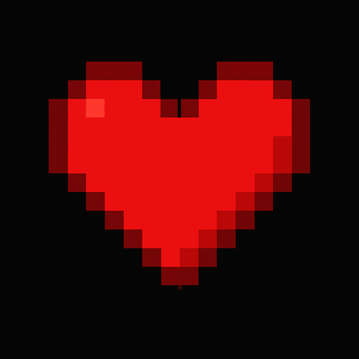 Piksel Kalp Resmi.
In-Game asset.  2d.  High contrast.  No shadows