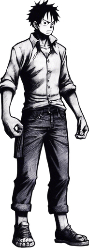 Replace the man with Monkey D. Luffy