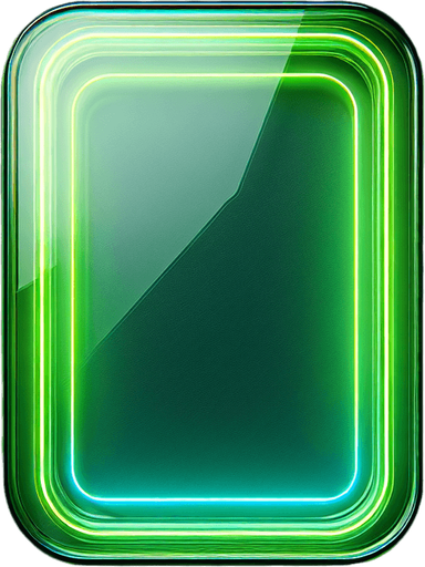 neongreen rectangle with rounded corners, transparent in the middle.