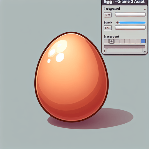 egg. Single Game Texture. In-Game asset. 2d. Blank background. High contrast. No shadows.