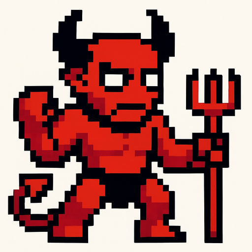 a hell player 2d pixel.
In-Game asset.  2d.  High contrast.  No shadows