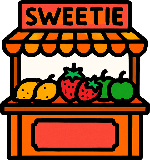 sweetie stand.
In-Game asset.  2d.  High contrast.  No shadows
