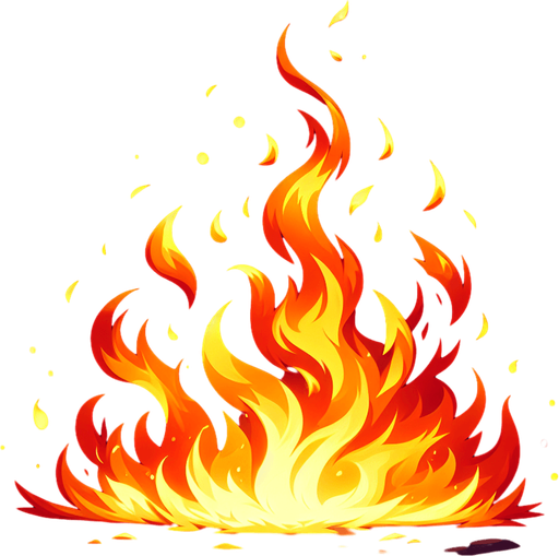 fire.
Single Game Texture.  In-Game asset.  2d.  Blank background.  No shadows
