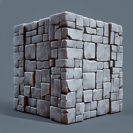 Big bricks.
Single Game Texture. In-Game asset. 2d. Blank background. High contrast. No shadows.